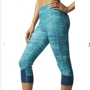 Women Medium Adidas Leggings Climalite Capri Green Athletic Pants Yoga Workout